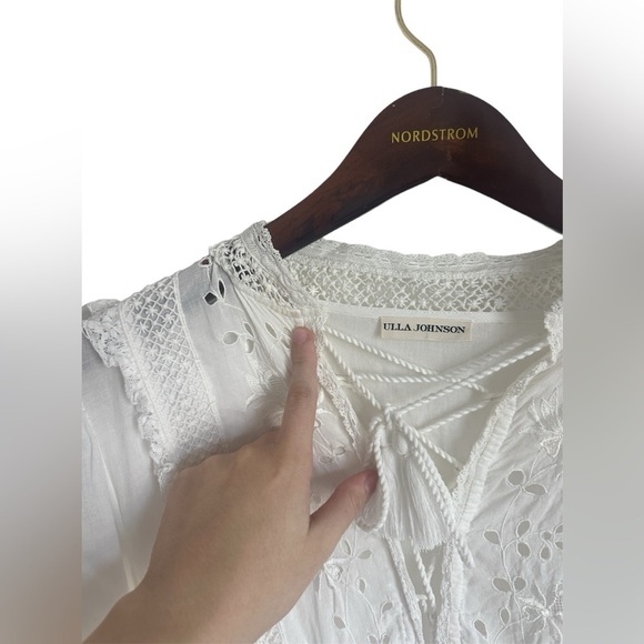 Ulla Johnson Madison Dress Blanc White Eyelet Tiered Ruffle Size 4 - Picture 9 of 10